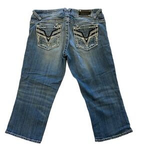 VIGOSS Women's The Dublin Capri Jeans Distressed Blue Size 7/8‎